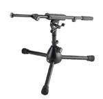 K&M 25950-300-55 (Rien) - Extra Low Mic Stand w/ Telescopic Boom (BLACK)